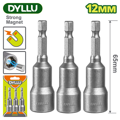Торцевая магнитная насадка 12x65 мм DYLLU DTWR2K12 (3 шт.)