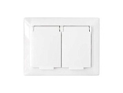 Розетка 2-ая (cкрытая, с/з, з/ш, брызг. защ.) белая, Стиль, Bylectrica РС16-401