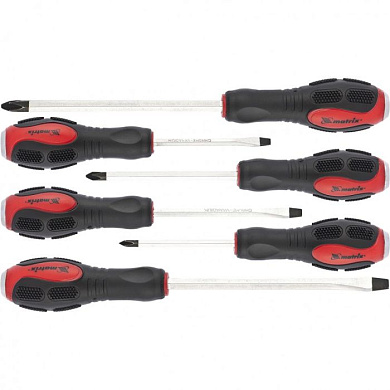 Набор ударных отверток 6 шт., PH1 х 75, PH2 х 100, PH3 х 150, SL5 х 75, SL6 х 100, SL8 х 150, CrV Matrix 19120