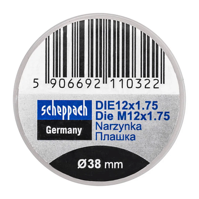 Плашка M12x1,75, Ø38 Scheppach Sch-DIE12x1.75
