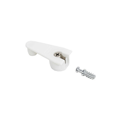 Эксцентриковая стяжка быстрого монтажа с аутригером 20 мм и 10 мм белая + шток 6*11мм, уп/0,1тыс.шт, AKS 122995