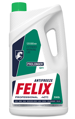 Антифриз PROLONGER G11 (зеленый), в п/э кан. кг FELIX 430206327