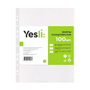 Файл (папка-карман) "Yesli:", A4, 100 шт, 35 мкм, прозрачный