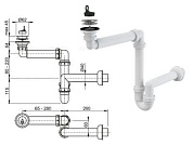 Cифон для умывальника экономящий пространство D63, Alcaplast A413