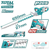Кусторез аккумуляторный TOTAL THTLI40028