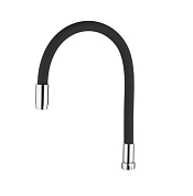 Излив гибкий для кухонного смесителя, нержавеющая сталь + силикон, хром + черный Ledeme L7503-2