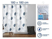 Шторка для ванной, 12 колец в комплекте, 180x180 см, Harmony, цветы, Perfecto Linea 36-118015