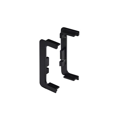 Комплект заглушек металлич. к профилю Gola, С-образных (левая+правая) черный 3 AKS 67681