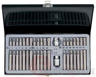 Набор бит HEX, Torx, Spline 40 пр. 10 мм Force 4401