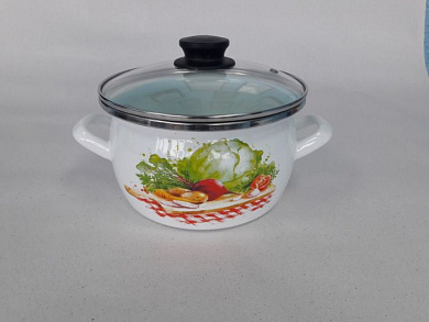 Кастрюля 4,0л (сфера) "Овощи" Сантэкс 1-2440112(Бл)(14)