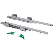 Направляющая скрытого монтажа L-350 с доводчиком ДСП16-18mm с замками компл. левая+правая AKS полное выдвижение SLIM SLIDE 62560