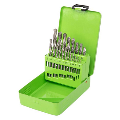 Набор сверл по металлу, 1-10 мм, (через 0,5 мм +3,2 и 4,8 мм), HSS, 21 шт, цилиндрический хвостовик Сибртех 723756