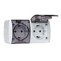 Владивосток Розетка 2-местная 16А с заземлением с прозрачной крышкой IP54 EKF EQR16-129-30-54-T