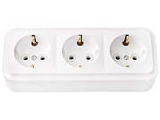 Розетка 3-ая (открытая, с/з) белая, Пралеска, Bylectrica РА16-265