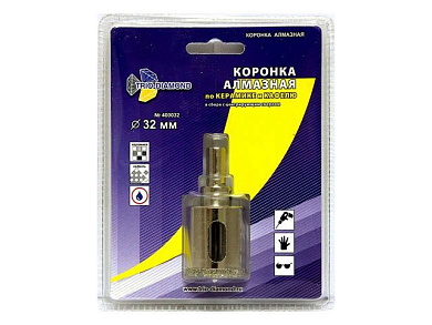 Коронка алмазная d 32 мм по керамике и кафелю Trio-Diamond 400032