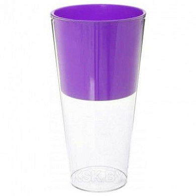 Кашпо для цветов со вставкой ДУЭТ h=260, d=140. вставка 130мм, фиолетовый Гарденпласт 00068