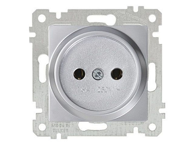 Розетка 1-ая, скрытая, без рамки, б/з, серебро, RITA, 10 A, 250 V, IP 20, Mutlusan 22006010282