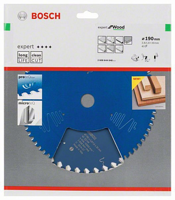 Пильный диск Expert for Wood 190x30 мм Z40 BOSCH 2608644048