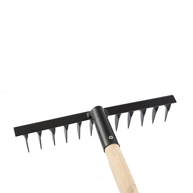Грабли стальные, 300 х 1300 мм, 12 витых зубьев, деревянный черенок, Россия Сибртех 61744