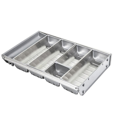 Вкладыш 30/450 шуфлядный металлический Organizer нержавеющая сталь (423*280*65) AKS 64588