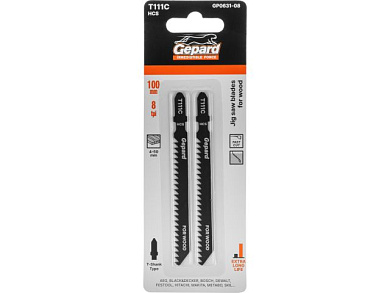 Пилка лобз. по дереву T111C, 2 шт., пропил прямой, грубый, для базовых работ GEPARD GP0631-08