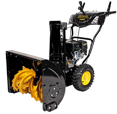 Снегоотбрасыватель, 6,5 л.с.,61см.,6F/2R колеса, бак 3,6л., эл.стартер, фары,обогрев рук CHAMPION ST662E