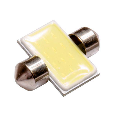 Автолампа диод T (C5W) 2V COB -конт 3 мм Белая комп.2 шт салон/номер SKYWAY S08201152