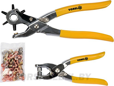 Дырокол с набором люверсов и кнопок Vorel 43603