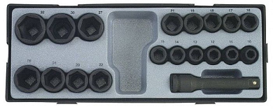 Набор 6-гр. ударных головок 10-32 мм 19 пр. 1/2'' в ложементе Force T4193