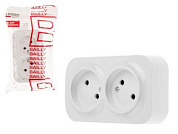 Розетка 2-ая, открытая, б/з белая, Bailly, 806006 LEIDEN ELECTRIC 806006