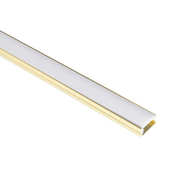 Профиль алюминиевый SIRIUS-1407S накладной с экраном, цвет золотой, 3м AKS 102806