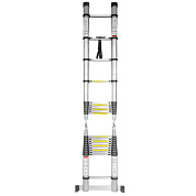 Лестница-стремянка телескопическая алюм. бытовая 3.1+3.1м, 10+10 ступ. Forsage F-UP310-M