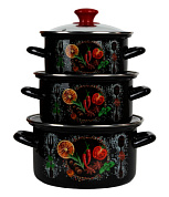 Набор кастрюьКуинарные фантазии-1-Экстра, 1.5, 2.5, 3 л, корич. Керченский металлургический завод 51904-КУЛИНАРНЫЕ ФАНТАЗИИ