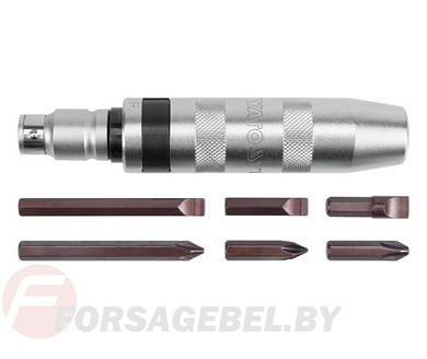 Отвёртка ударная + 6 бит Yato YT-2801