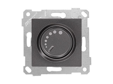 Выключатель поворотный, диммер, скрытый, без рамки, винт. зажим, 600Вт, дымчатый, RITA, 220VAC, 60 - 600VA, 50 Hz, IP20, Mutlusan 22004400295