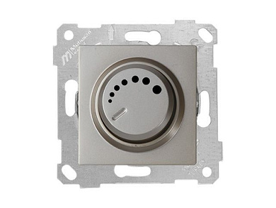 Выключатель поворотный, диммер, скрытый, без рамки, винт. зажим, 1000Вт, титан, RITA, 220VAC, 100 - 1000VA, 50 Hz, IP20, Mutlusan 22004440283