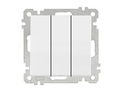 Выключатель 3-клав., скрытый, винт. зажим белый, ELITRA, 10 A, 250 V, IP 20 Mutlusan 2270 409 0201