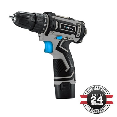 Дрель-шуруповёрт аккумуляторная, 12 В, 0-350/0-1350 об/мин, 2.0 Ач, 25 Нм, 2 АКБ, кейс RÖGEL CDR-1220