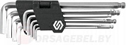 Набор ключей шестигранных с шариком 2.5-10 мм 9 пр. Vorel 56475