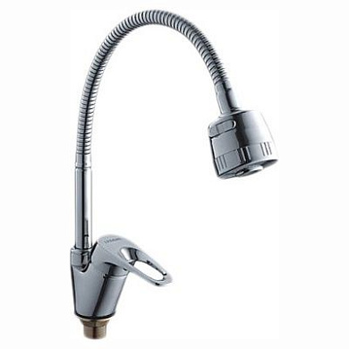 Смеситель для кухни с гибким изливом, латунь, хром Ledeme L4313