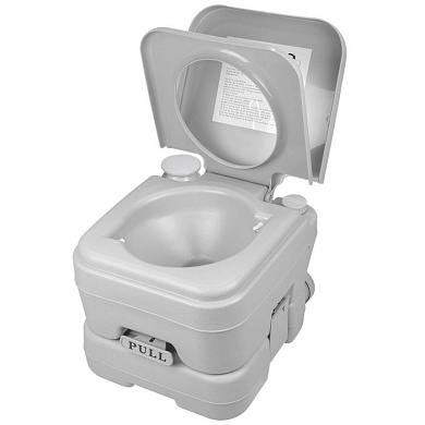 Биотуалет портативный пластмассовый, 10 л, высота посадочного места 300 мм, смыв - помпа WMC TOOLS WMC-PT10-2