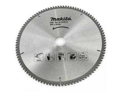 Диск пильный 260х30 мм 100 зуб. по алюминию Makita D-03975