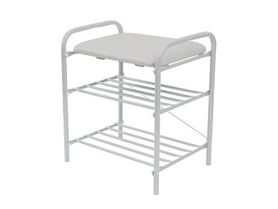 Банкетка для обуви, 500х330х440 мм, серый матовый, NIKA Б1-1/МС