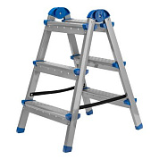 Стремянка двухсторонняя 3 ступени, сталь профиль, стальные ступени, Россия Сибртех 97983