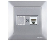 Розетка компьютерная 1xRJ45, Cat5e, скрытая, серебро, DARIA, , RJ 45, 8-pin, соединения типа 568A или 568B, Mutlusan 21201360182