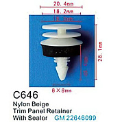 Клипса для крепления внутренней обшивки а/м GM пластиковая, 100 шт Forsage C0646(GM)