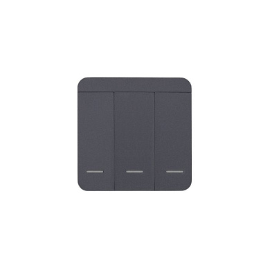 Выключатель беспроводной, с реле, 3 клавиши, графит, AKS 124647