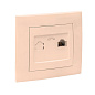 Валенсия розетка телефонная RJ-11 1-местная кремовая EKF PROxima EWT01-034-20