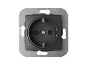 Розетка 1-ая (скрытая, с/з, з/ш) графит, Уют, Bylectrica РС16-532гр