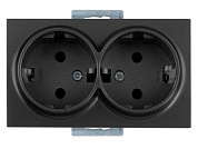 Розетка 2-ая, скрытая, с/з, черная, DARIA, 16 A, 250 V, IP 20, Mutlusan 21002020284